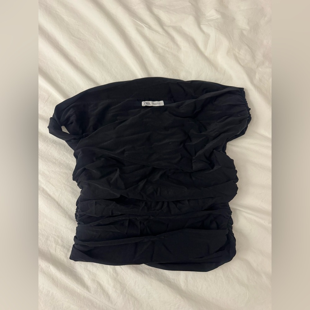 Zara Ruched Assymetric Top